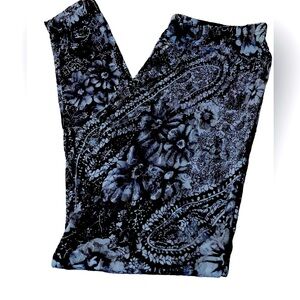 Lace Leggings Blue & Black
